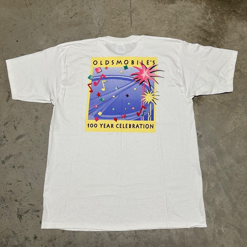 Vintage Oldsmobile 100th Anniversary Shirt Size XL White GM 1997 Shirt